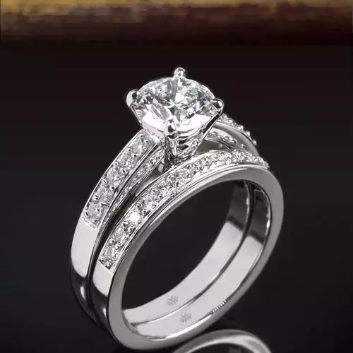 แหวนทองคำขาว (101 รูป): แหวนกว้างและต่างหูพร้อมไพลินมรกตและบุษราคัม 3160_35