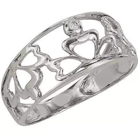 แหวนทองคำขาว (101 รูป): แหวนกว้างและต่างหูพร้อมไพลินมรกตและบุษราคัม 3160_37