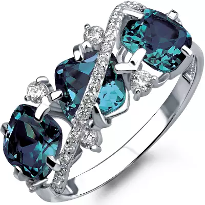 ແຫວນຄໍາສີຂາວ (101 ຮູບ): ແຫວນກວ້າງແລະຕຸ້ມຫູທີ່ມີ sapphire, Emerald ແລະ topaz 3160_60