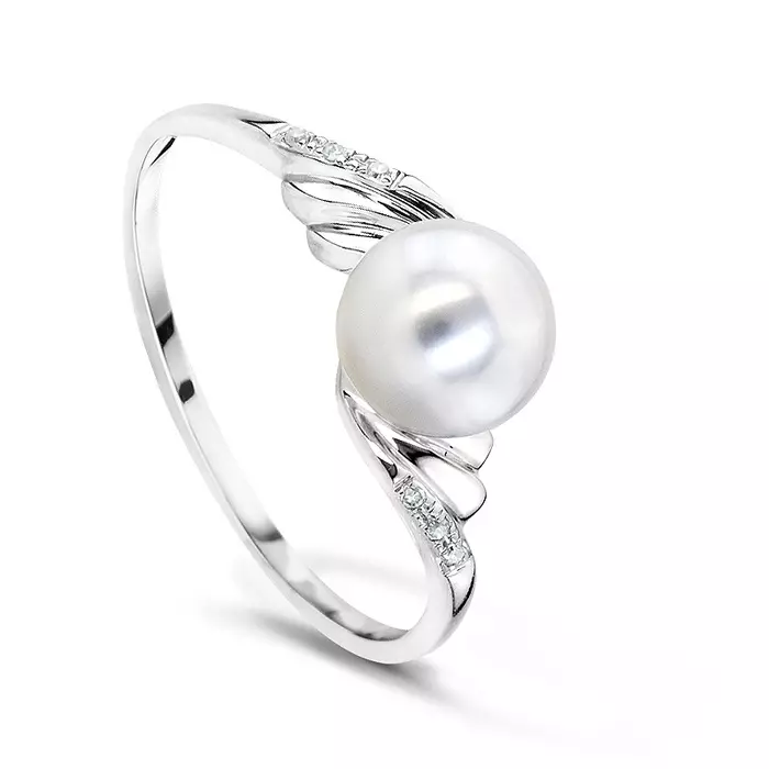 แหวนทองคำขาว (101 รูป): แหวนกว้างและต่างหูพร้อมไพลินมรกตและบุษราคัม 3160_76