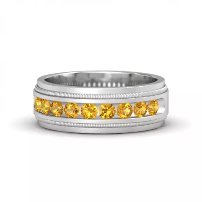 แหวนทองคำขาว (101 รูป): แหวนกว้างและต่างหูพร้อมไพลินมรกตและบุษราคัม 3160_78