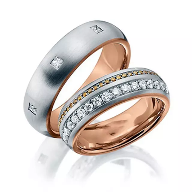 แหวนทองคำขาว (101 รูป): แหวนกว้างและต่างหูพร้อมไพลินมรกตและบุษราคัม 3160_85