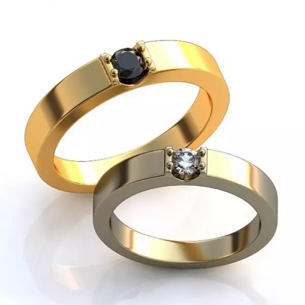 Unazë me diamant të zi (51 foto): me gurë të zinj dhe të bardhë, unazë me diamant të madh dhe perla 3162_19