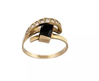 แหวนกับเพชรสีดำ (51 รูป): มีหินสีดำและสีขาว, วงแหวนพร้อมเพชรและไข่มุกขนาดใหญ่ 3162_21