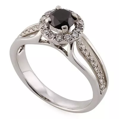 Anell amb el diamant negre (51 fotos): amb pedres en blanc i negre, anell de la pista amb gran diamant i perles 3162_41