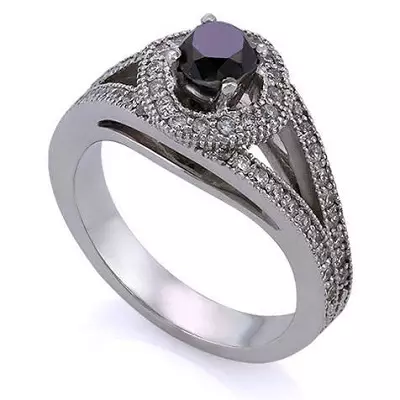 Unazë me diamant të zi (51 foto): me gurë të zinj dhe të bardhë, unazë me diamant të madh dhe perla 3162_50