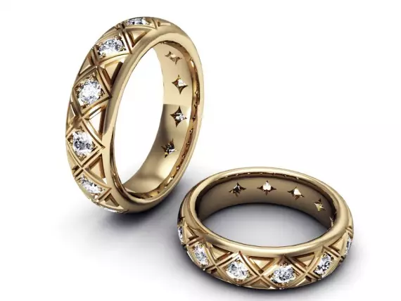 Anells de casament amb pedres (50 fotos): és possible un anell de casament femení amb pedres negres en un cercle 3167_10