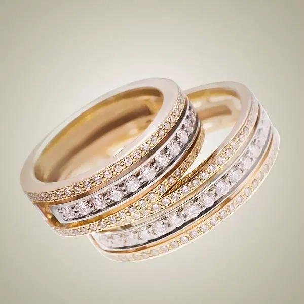Aneis de matrimonio con pedras (50 fotos): é posible un anel de voda feminino con pedras negras nun círculo 3167_22