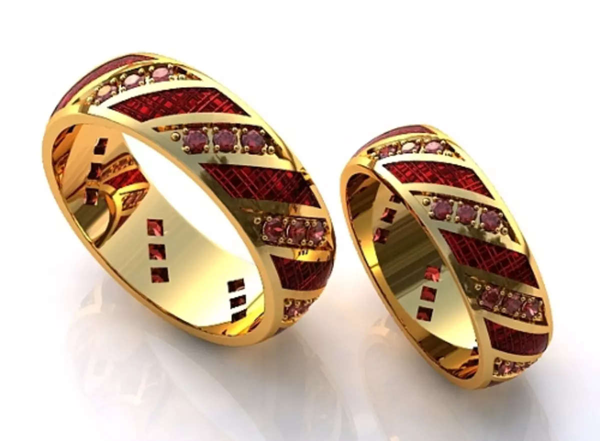 Вјенчани прстенови са камењем (50 фотографија): Да ли је могуће женски венчани прстен са црним камењем у кругу 3167_26