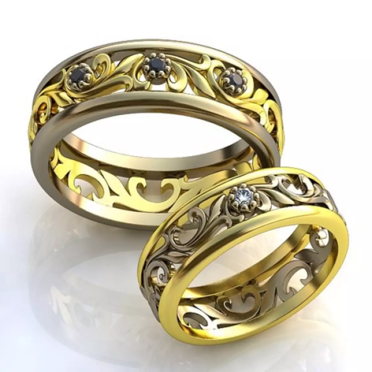 Inele de nunta cu pietre (50 de fotografii): Este posibil un inel de nunta feminin cu pietre negre intr-un cerc 3167_29