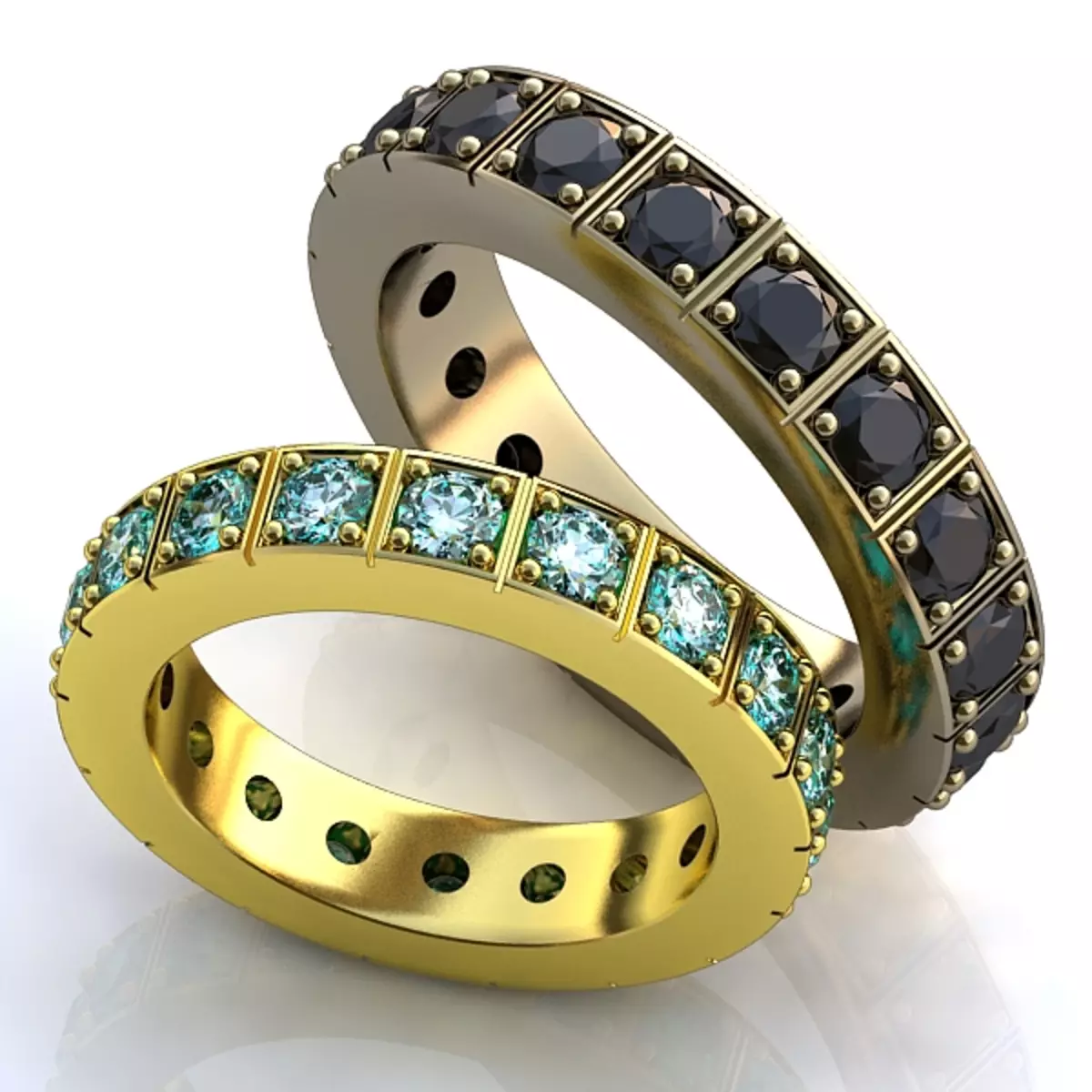 Вјенчани прстенови са камењем (50 фотографија): Да ли је могуће женски венчани прстен са црним камењем у кругу 3167_31