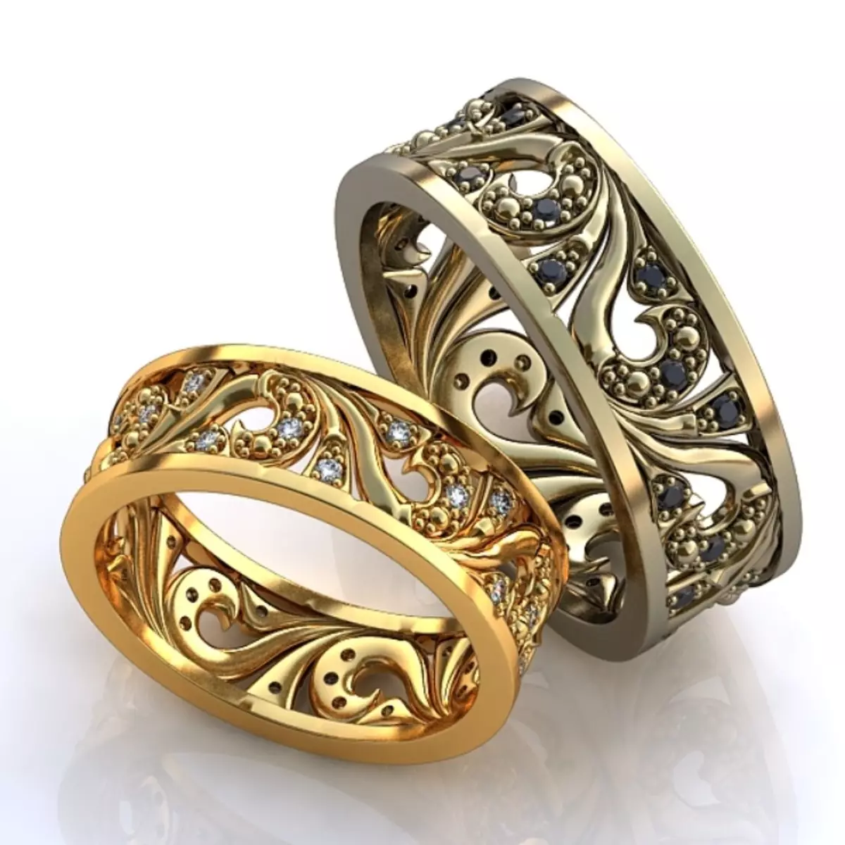 แหวนแต่งงานด้วยหิน (50 รูป): เป็นไปได้ที่แหวนแต่งงานหญิงที่มีหินสีดำเป็นวงกลม 3167_4