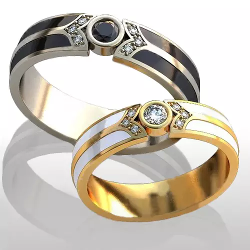 แหวนแต่งงานด้วยหิน (50 รูป): เป็นไปได้ที่แหวนแต่งงานหญิงที่มีหินสีดำเป็นวงกลม 3167_40