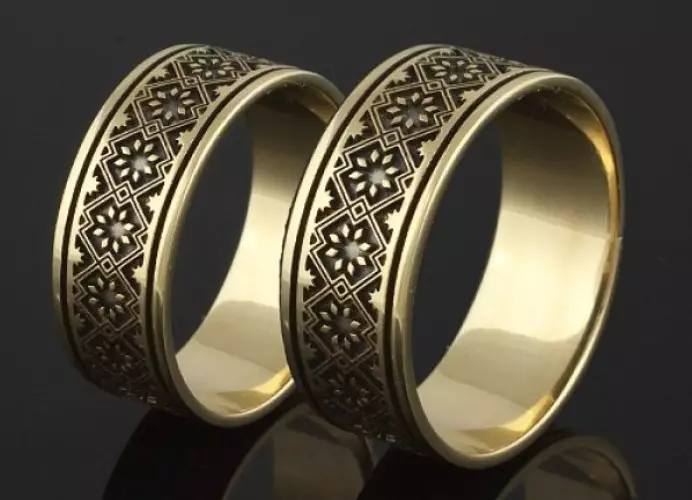 Slavic Wedding Rings (35 mga larawan): Mga modelo ng kasal na may mga simbolo ng Slavic at may kasal, mga panuntunan ng kanilang suot 3170_14