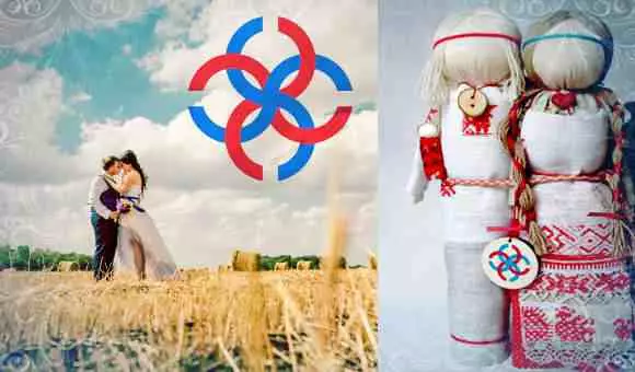 Slaviska bröllopsringar (35 bilder): Bröllopsmodeller med slaviska symboler och med ett bröllop, deras släktsregler 3170_18