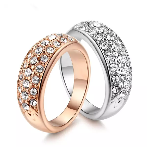 Golden Wedding Rings (110 foto's): Hoeveel produkte is gemaak van geel goud goue era 3171_36