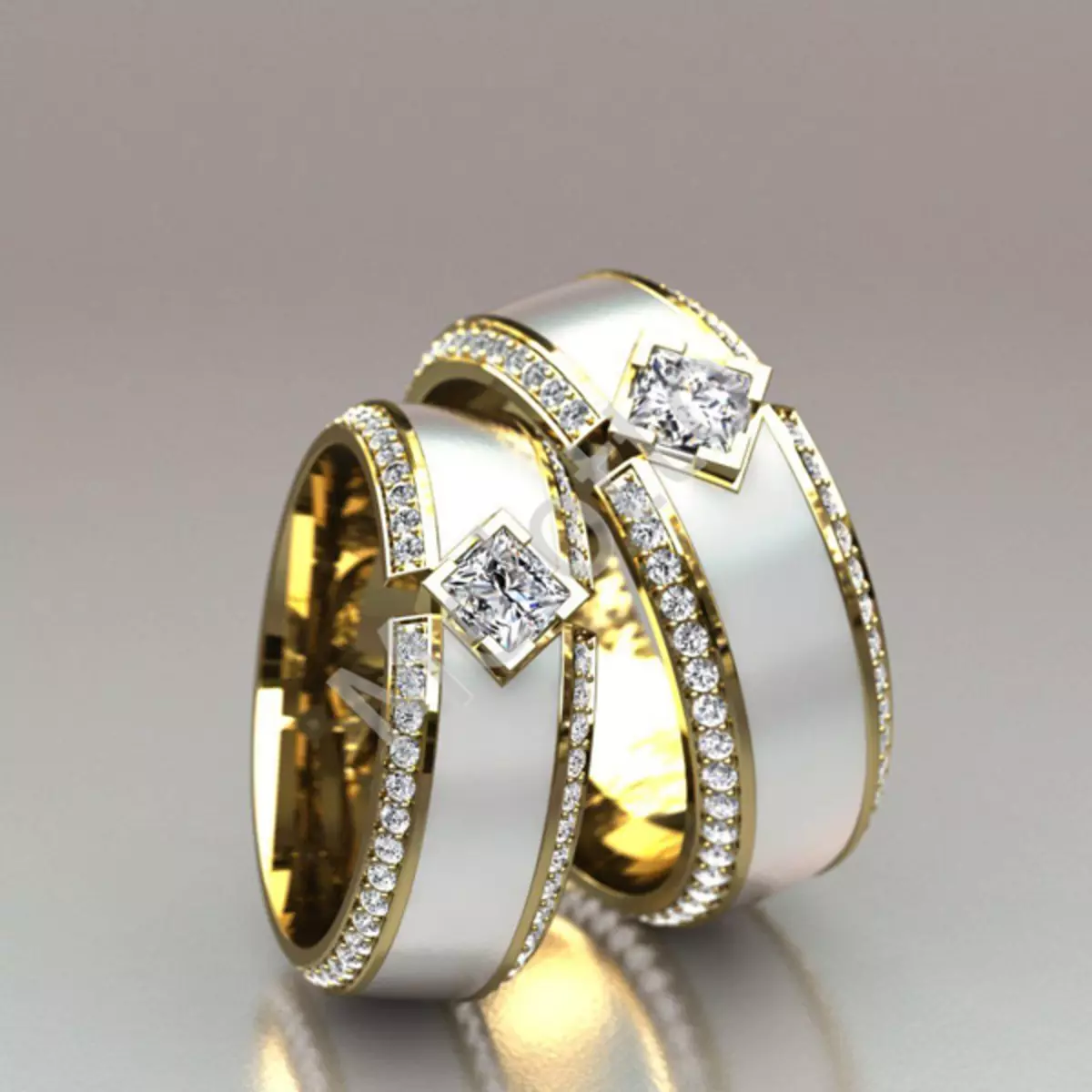 Nhẫn cưới vàng (110 ảnh): Bao nhiêu sản phẩm được làm bằng vàng vàng vàng Thời đại vàng 3171_68