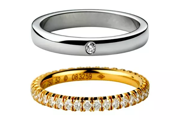 Doble anillos de boda (41 fotos): anillo de bodas para mujer en un dedo y otros modelos 3177_12