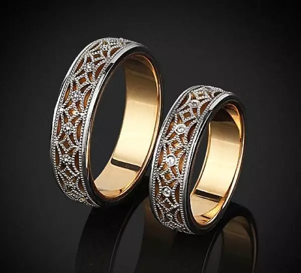 Double Wedding Rings (41 Photos): Wedding Ring sa isang daliri at iba pang mga modelo 3177_13