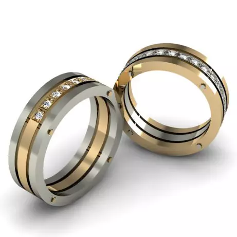 Duoblaj geedziĝaj ringoj (41 fotoj): Women's Wedding Ring on One Finger kaj aliaj modeloj 3177_30