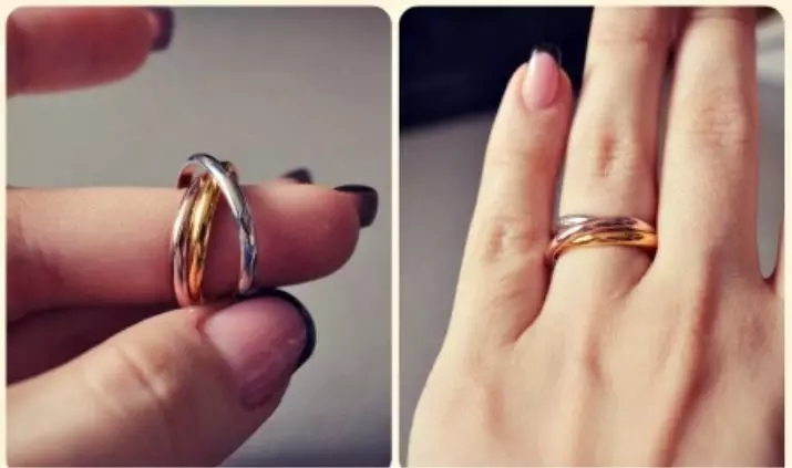 이중 결혼 반지 (41 장의 사진) : 한 손가락 및 기타 모델에 여성 결혼 반지 3177_32