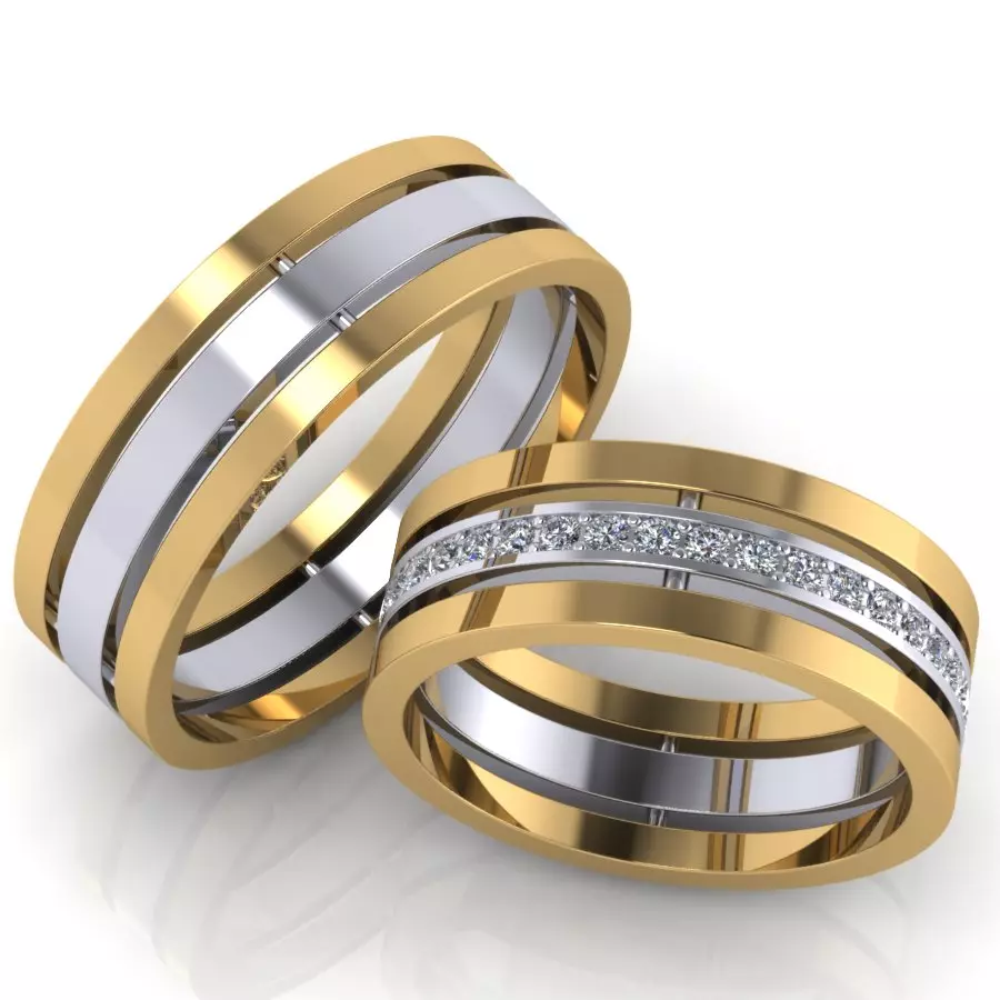 Doble anillos de boda (41 fotos): anillo de bodas para mujer en un dedo y otros modelos 3177_8