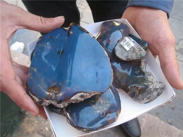 Blue Amber (23 Foto): Sifat-sifat Amber Dominika Biru. Siapa yang patut? 3234_7