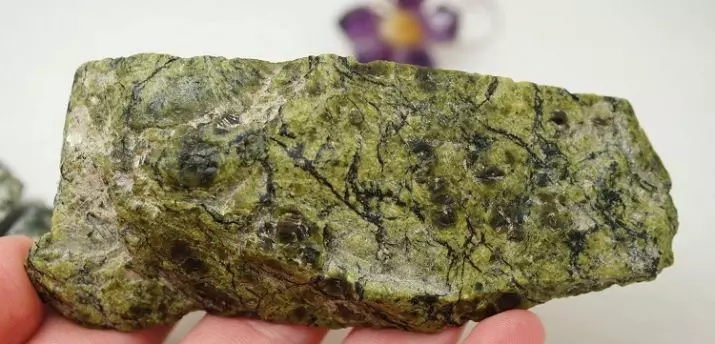 Batu Zmeevik (40 poto): Sumbul sareng nyageurkeun sipat téks, variétas Mineral. Saha anu muncul? 3288_2