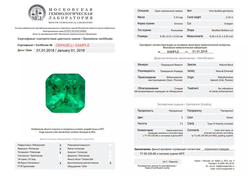 Hoe te onderscheiden van natuurlijke smaragd van kunstmatig? Hoe de authenticiteit van steen thuis te bepalen? 3291_10
