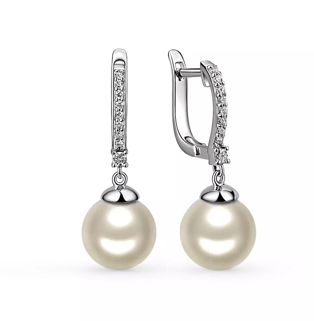 珍珠耳环（81张照片）：金色和银色耳环，黑珍珠，长而短的按钮和康乃馨，珠宝 3305_60