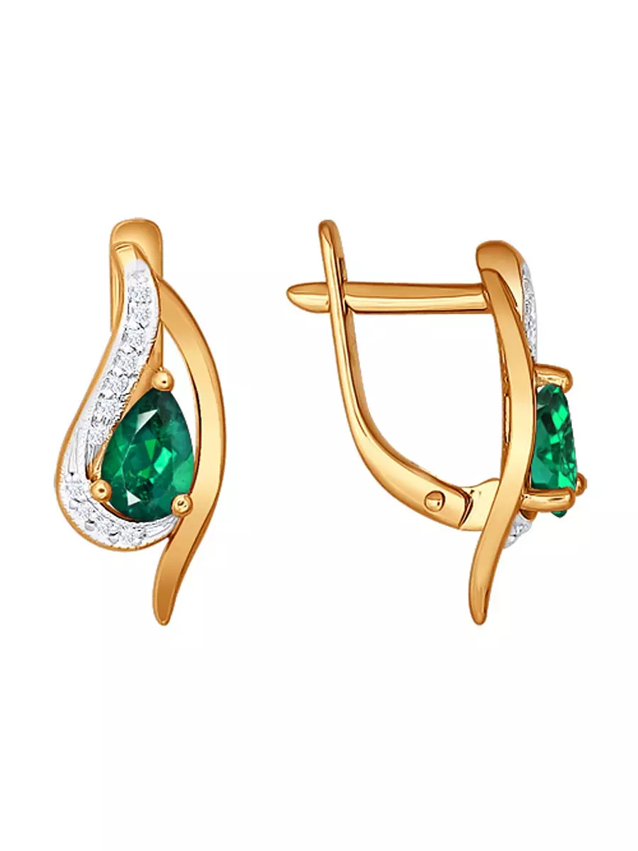 Mga ariyos nga adunay esmeralda (75 Mga Litrato): Bulawan ug Silver, Emerald Earrings nga adunay mga diamante 3329_31