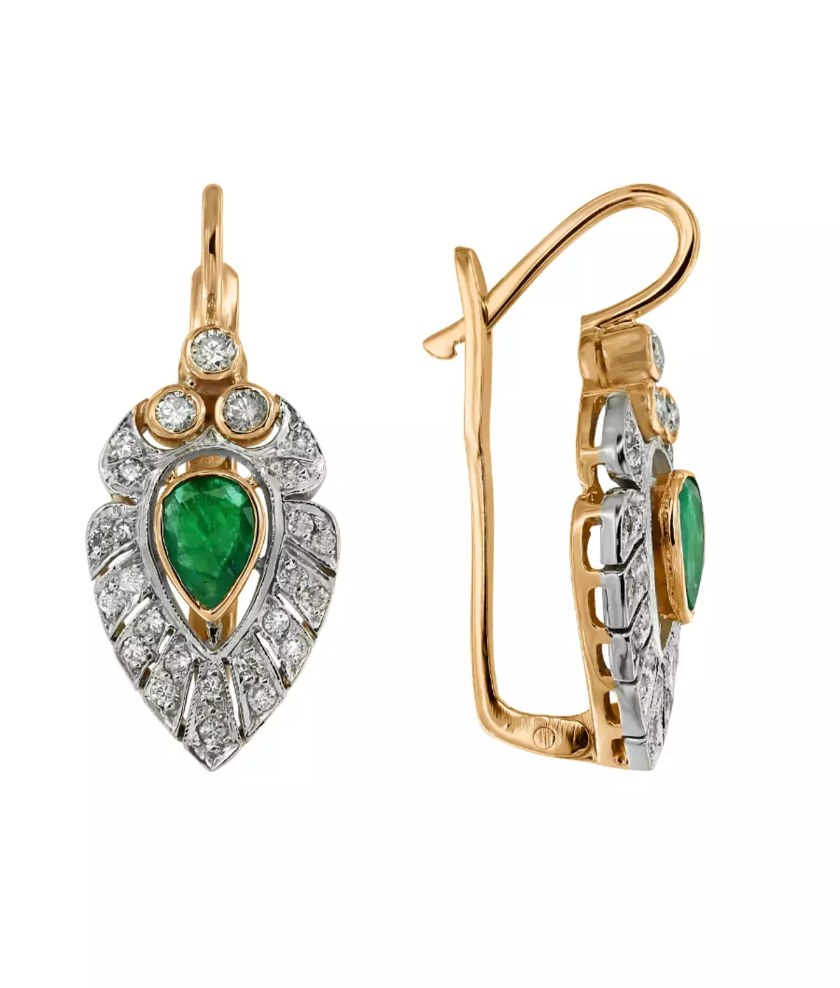 Mga ariyos nga adunay esmeralda (75 Mga Litrato): Bulawan ug Silver, Emerald Earrings nga adunay mga diamante 3329_38