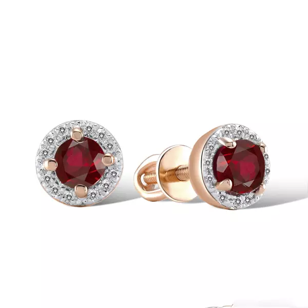 Anting-anting dengan Ruby (66 foto): anting-anting emas dan perak, model perak yang bergaya seperti maskot 3337_15