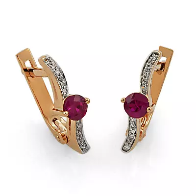 Anting-anting dengan Ruby (66 foto): anting-anting emas dan perak, model perak yang bergaya seperti maskot 3337_23