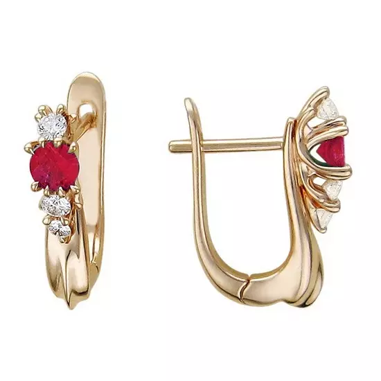 Earrings dengan Ruby (66 foto): Anting Emas dan Perak, Model Perak Bergaya Seperti Maskot 3337_25