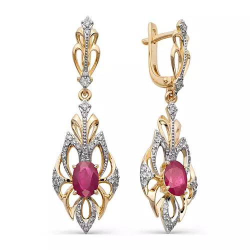 Anting-anting dengan Ruby (66 foto): anting-anting emas dan perak, model perak yang bergaya seperti maskot 3337_29