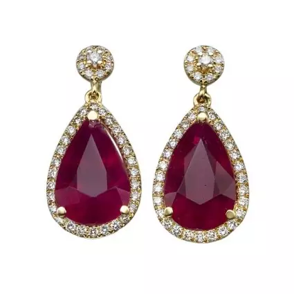 Earrings dengan Ruby (66 foto): Anting Emas dan Perak, Model Perak Bergaya Seperti Maskot 3337_38