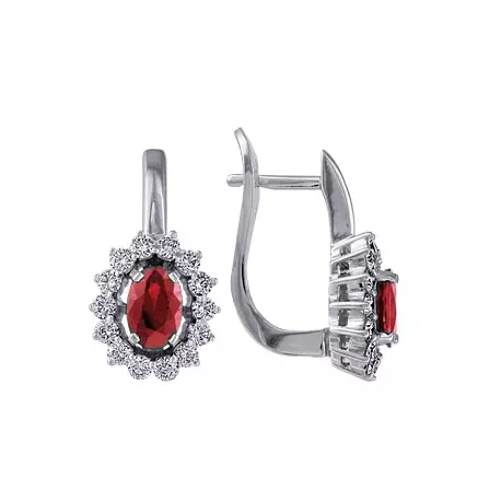 Earrings dengan Ruby (66 foto): Anting Emas dan Perak, Model Perak Bergaya Seperti Maskot 3337_50