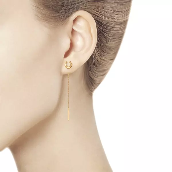 Gouden ketting oorbellen (47 foto's): oorbellen in de vorm van een keten, functies, kosten 3343_13
