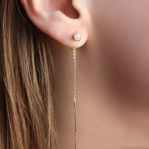 Gouden ketting earringen (47 foto's): earringen yn 'e foarm fan in ketting, funksjes, kosten 3343_17