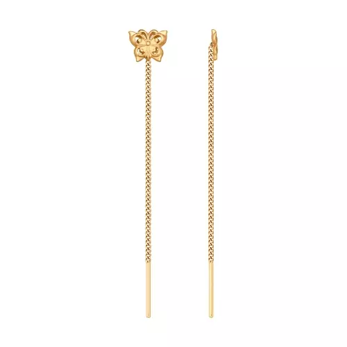 Gouden ketting earringen (47 foto's): earringen yn 'e foarm fan in ketting, funksjes, kosten 3343_24