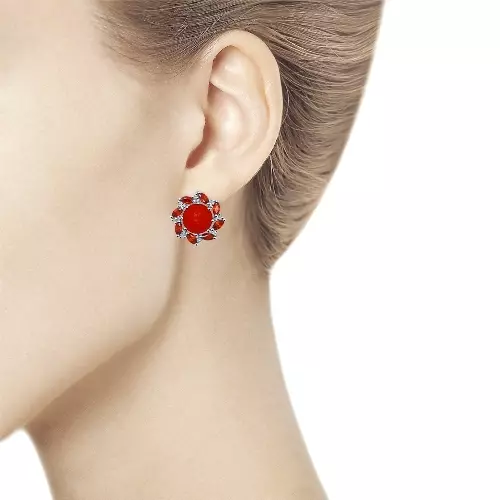 Earrings with coral (67 photos): Black Desert earrings from red coral, model with natural coral 3355_17