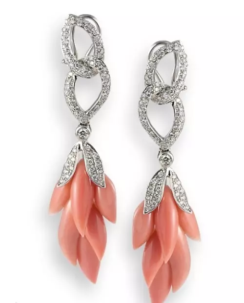 Earrings with coral (67 photos): Black Desert earrings from red coral, model with natural coral 3355_18