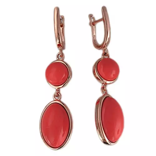 Earrings with coral (67 photos): Black Desert earrings from red coral, model with natural coral 3355_45
