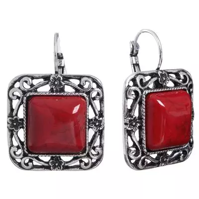 Earrings with coral (67 photos): Black Desert earrings from red coral, model with natural coral 3355_54