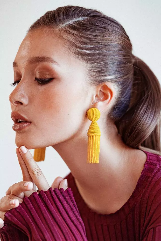 Oscar de la renta earrings (71 foto): Model dari manik-manik dan kristal dari rumah fashion oscar de la sewa 3361_58