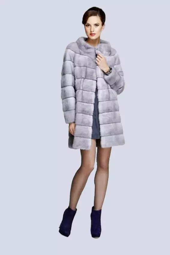 Gray fur coat (65 photos): light gray, gray-blue and gray-beige fur strip models 338_4