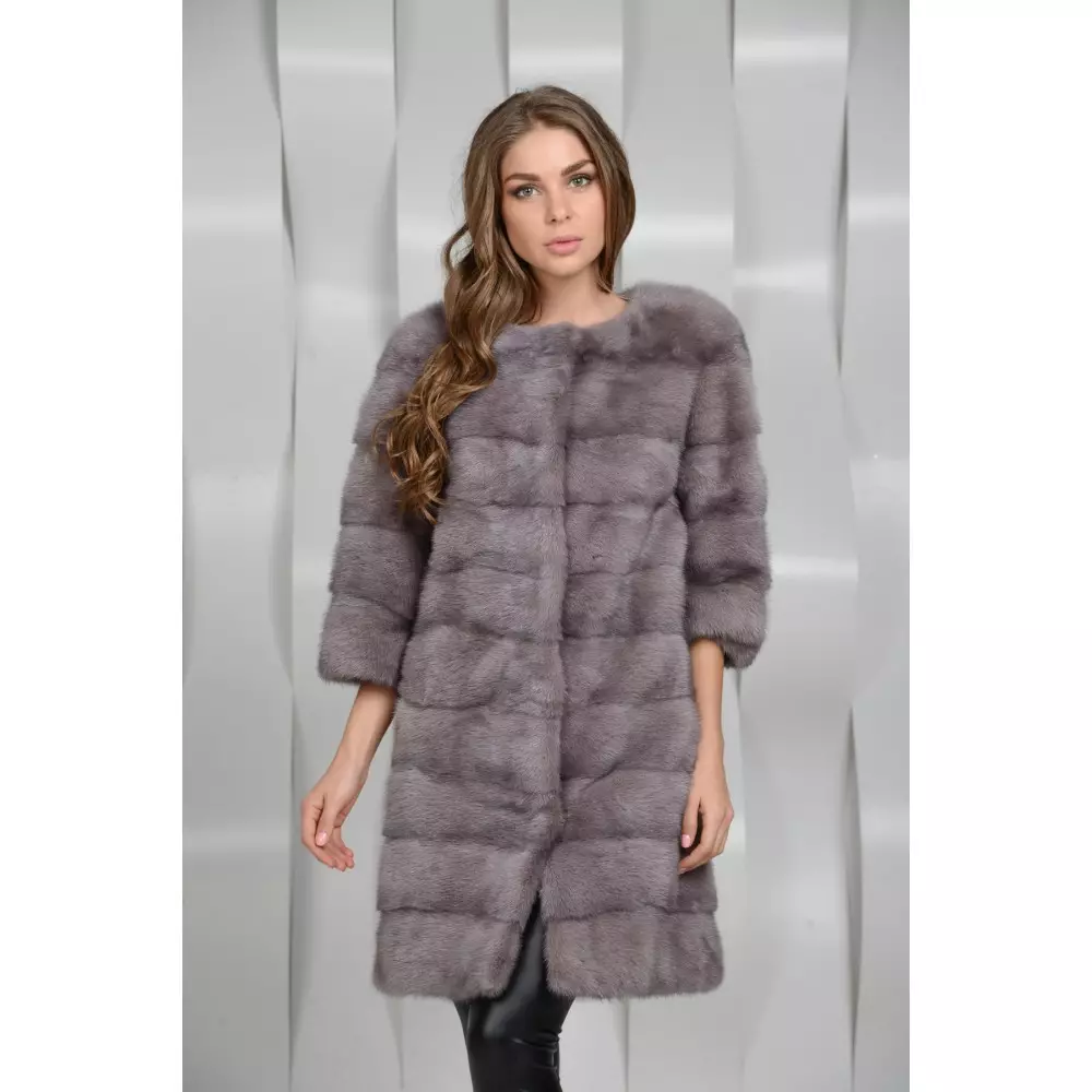 灰色の毛皮のコート（65写真）：ライトグレー、グレーブルー、グレーベージュの毛皮ストリップモデル 338_40