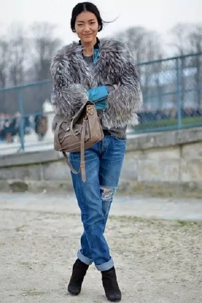 Grå pels (65 billeder): lysegrå, grå-blå og grå-beige pels strimler modeller 338_51