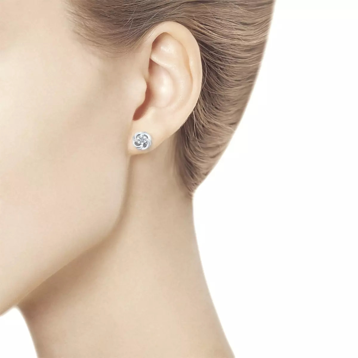 Wite gouden earringen (85 foto's): Modellen mei Sapphires, earringen drukt mei pearels en sûnder stiennen 3431_17